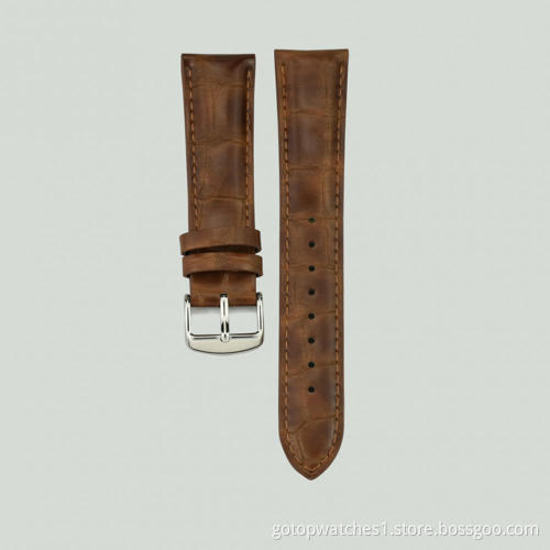 COFFEE COLORED LEATHER WATCH STRAP